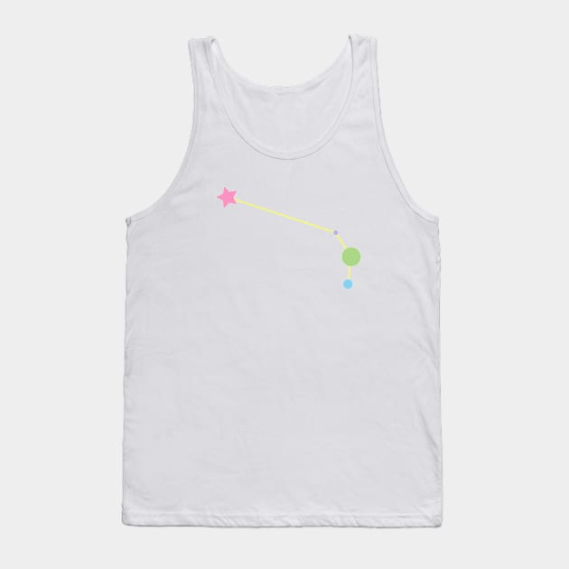 Aries Zodiac Constellation in Rainbow Pastels Tank Top by Kelly Gigi